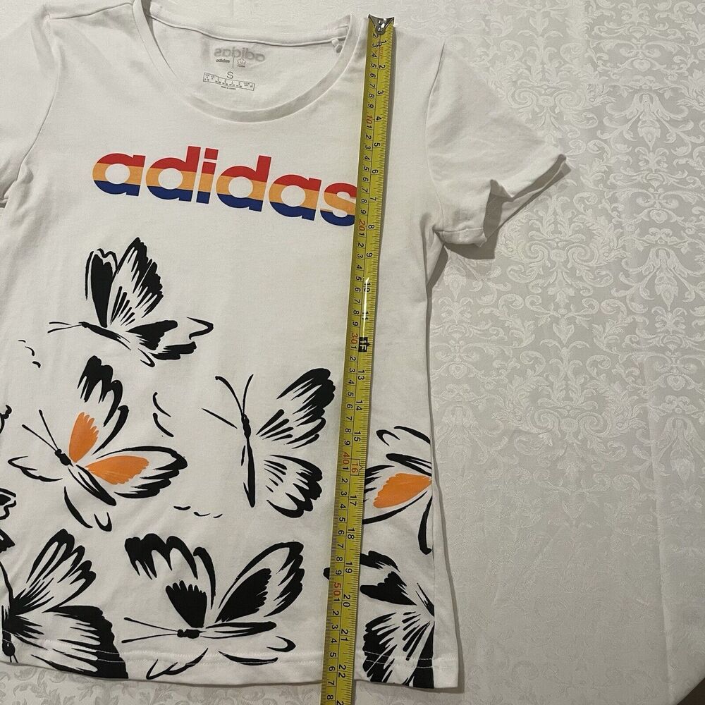 Women’s Adidas X Farm Rio Butterfly Rainbow Graphic T-Shirt Small - Picture 8 of 9